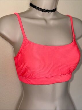 Women’s Aero Pink Ribbed Bralette Bikini Top Size Medium